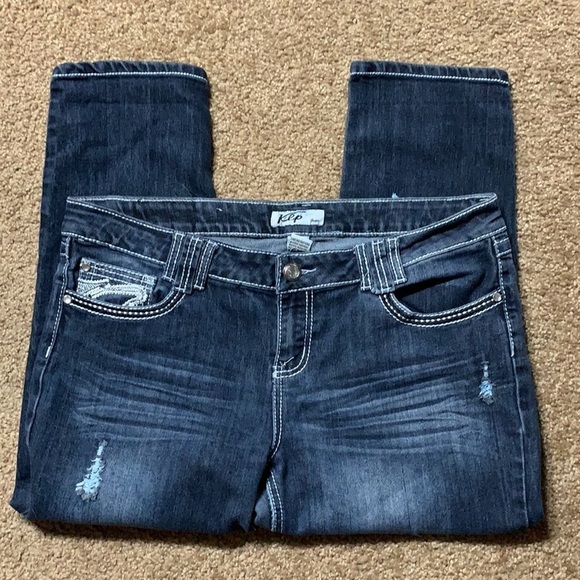 Women’s Klip distressed jeans Size 13 cropped - Picture 5 of 5
